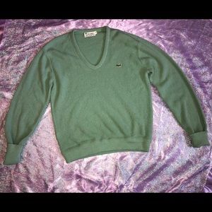 izod lacoste mint green v neck sweater size medium